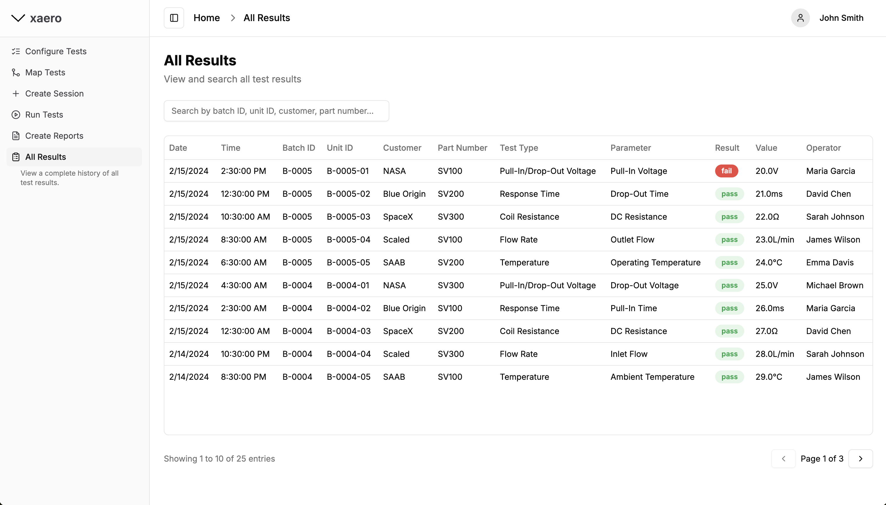 xaero results view